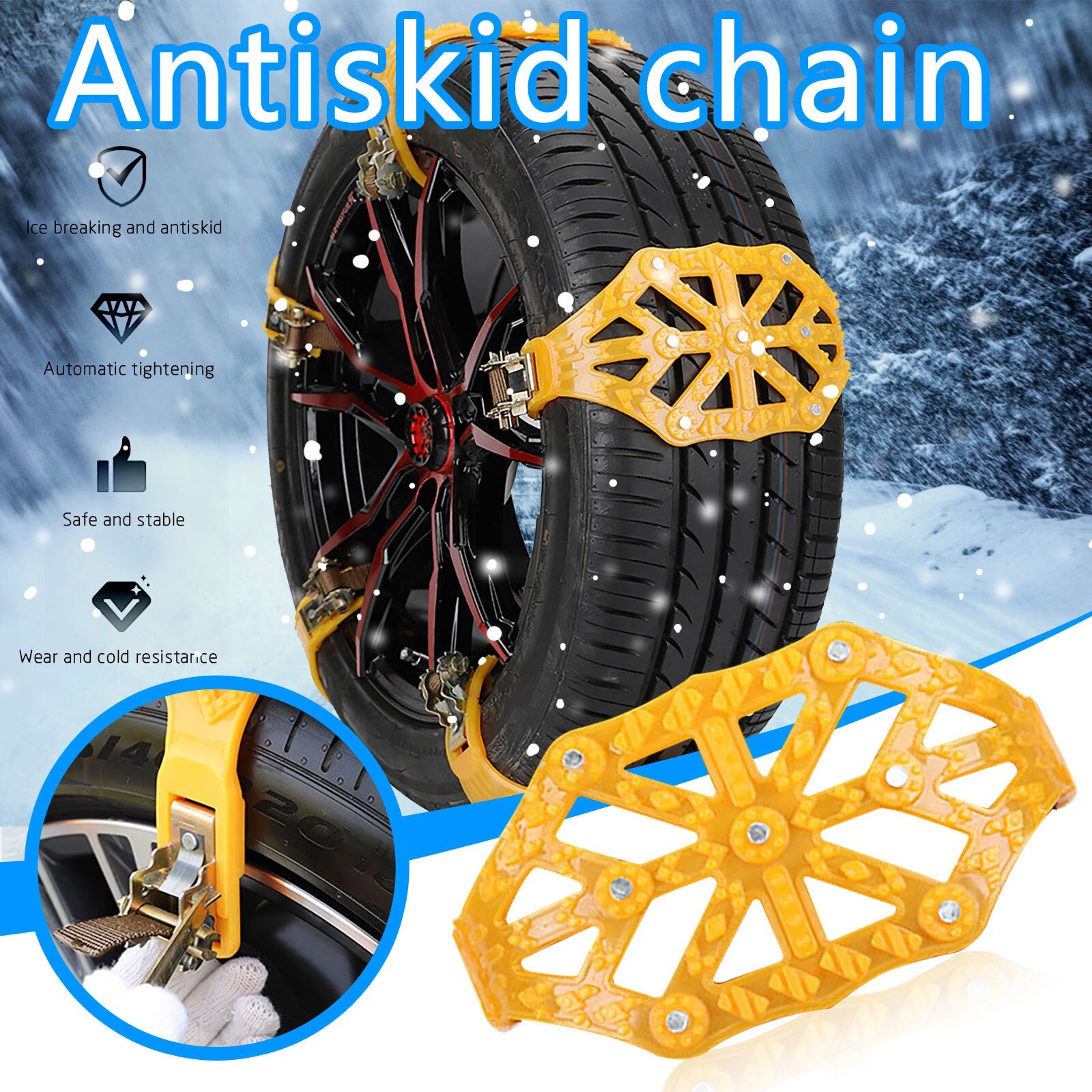 Car Exterior Detailing Kit Snow Upgrade Snow Gear Universal Chain Snow Tendon Tire Car Chain Car Exterior Accessorie